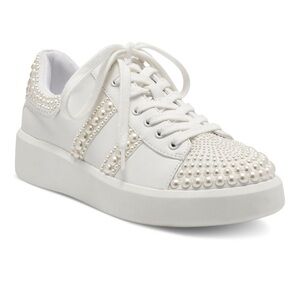 INC Women's White Pearl Sneakers